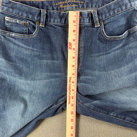 Lauren Ralph Lauren Jeans Women 8 Blue Wash Denim‎ Straight Leg Y2K Fade - Picture 10 of 13